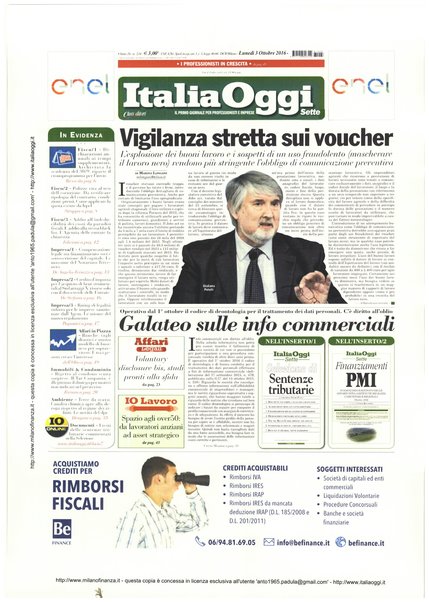 Italia oggi : quotidiano di economia finanza e politica